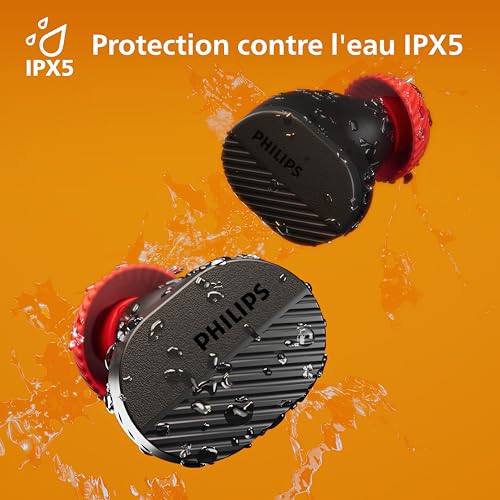 Philips TAA5508BK/00 Écouteurs sans fil True Wireless |Son Naturel | Réduction du Bruit Pro | Maintien Parfait Intra-auriculaires | Jusqu'à 28 h d'autonomie | Micro | Boîtier de charge | IPX5 | Noir |