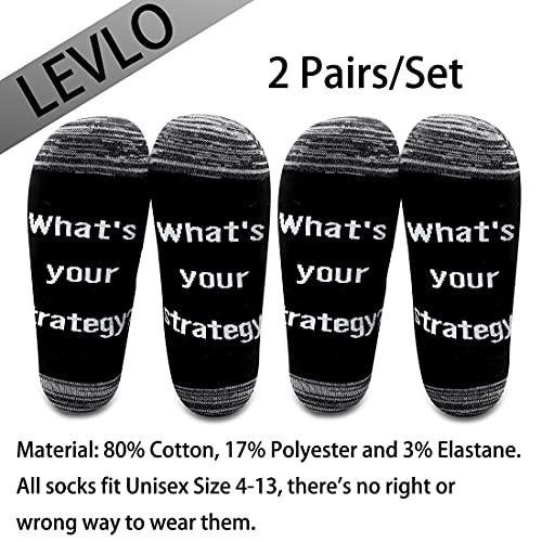 LEVLO Funny Chess Lovers Gifts What's your strategy Cotton Socks Gift for Chess Players2