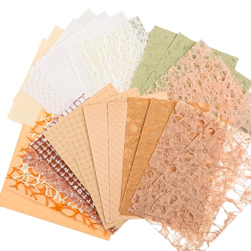 32 Stück Scrapbook-Papier-Set DIY Handgeschöpftes Aushöhlen Deko-Papier Farbe Karton Zum Basteln Gestalten Geeignet Wandcollage Dekoration für Bastelarbeiten Journaling Zubehör Kartenherstellung