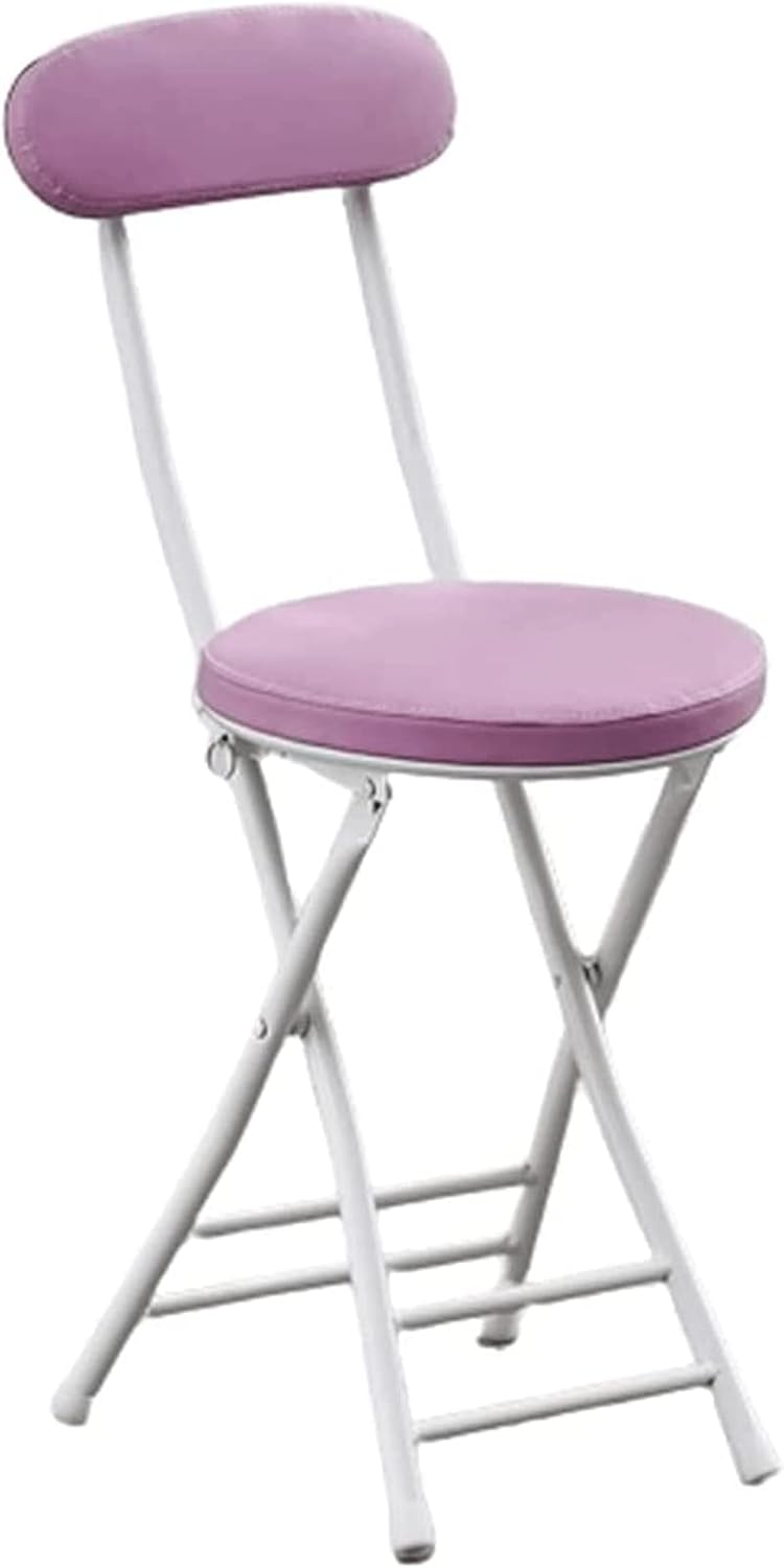 Minimalist Folding air Seamless Welding Backrest air Thickened Rebound Sponge Cushion Portable Leather High Stool Dining air Household Portable,B-30x12x11in