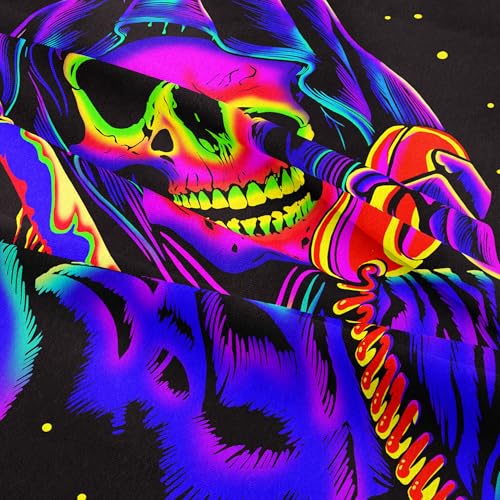 Jhdstore Blacklight Scary Horror Tapestry Blacklight Horror Face Tapestry Uv Reactive Tapestries Wall Hanging Glow In The Dark Party Backdrop Tapestry For Bedroom Living Room 60 Inch X 40 Inch thumb #4