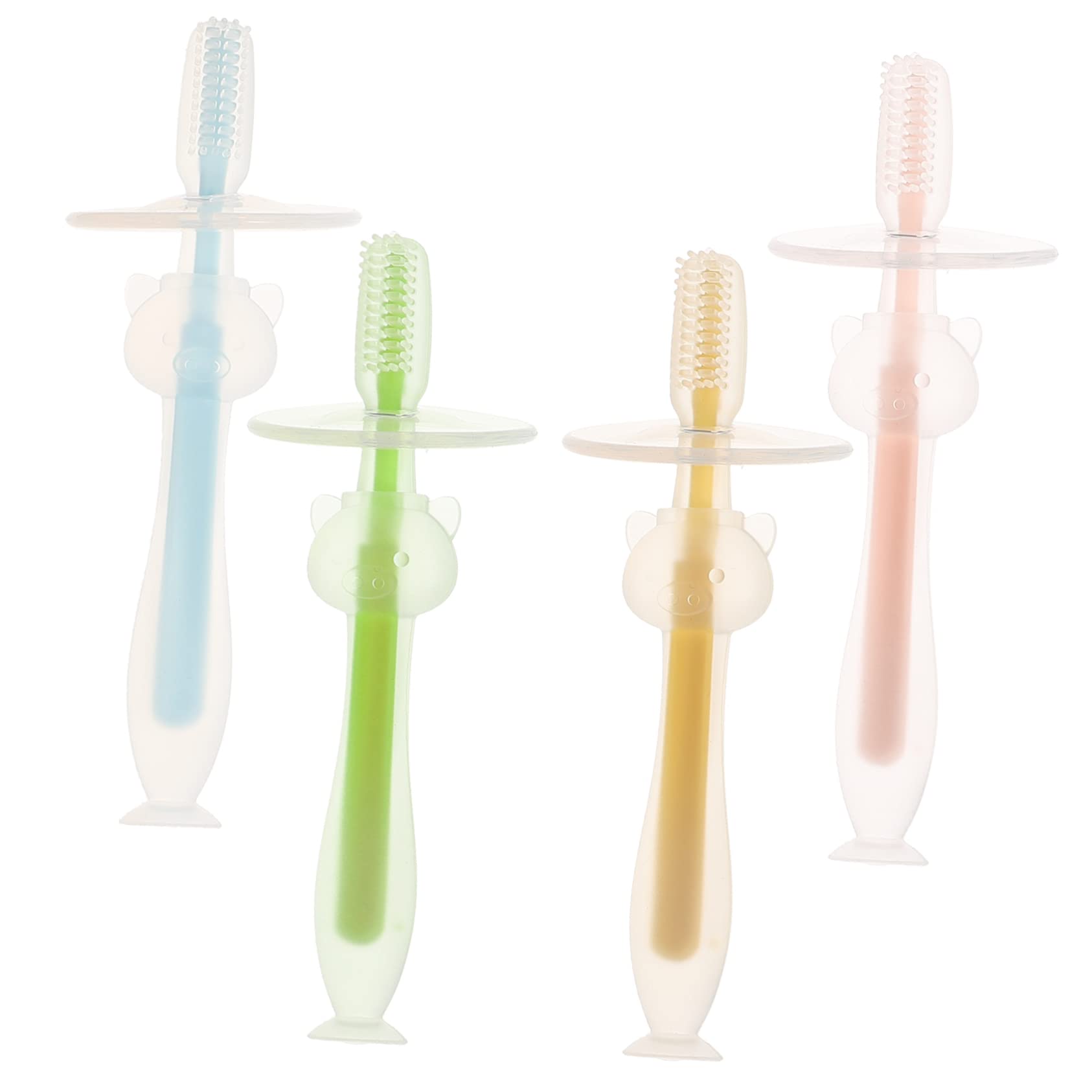 Healeved 16pezzi Spazzolini Silicone Per Ragazza Ragazza Con Base Ventosa Spazzolini Morbidi Per Orale Dei Colori Vivaci
