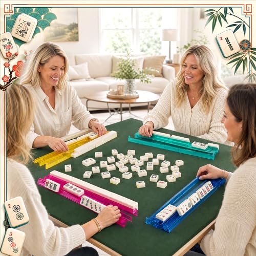 Mahjong Racks con Pushers 4 Pack Acrílico Durable miniatura 6