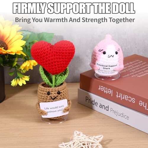 Image of 20 Pcs Crochet Doll Stand, Acrylic Display Base for Emotional Support Pickle, Knitted Doll Holder, Toy Showcase Holder, Home Collectible Display (Round)