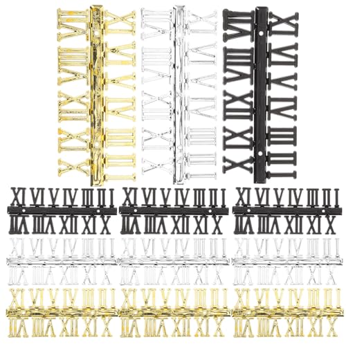 ERINGOGO 12個 ローマ数字ウォールクロックナンバー 交換用プラスチック製 時計修理アクセサリー 展開 シンプルデザイン 時計枠対応