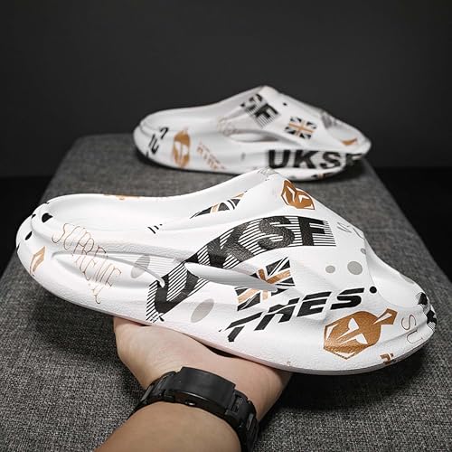 Men's non slip thick bottom transfer printing one line mop for summer quick drying shower slippers3