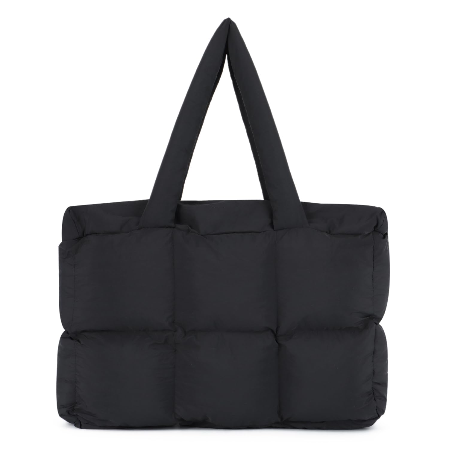 EVEOUT Gesteppte Schultertasche Damen Große Puffer Shopper Herbst Winter Leichte Puffy Tragetasche für Arbeit Universität Fitnessstudio