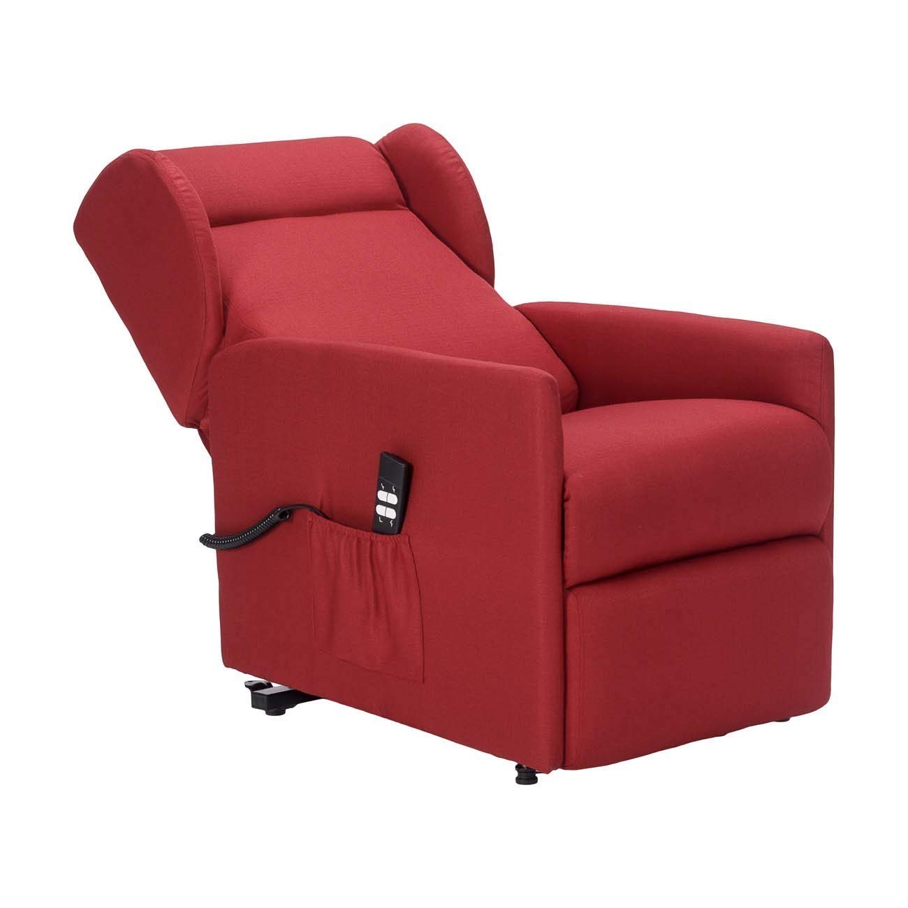 POLTRONE ITALIA Angela 2 Moteurs Fauteuil releveur Relax Dispositif Médical système de Roue Doux siège à Micro-Ressorts résistant aux Taches fauteuils inclinables Bleu Denim