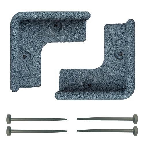 FlexiBorder 2 x 90 Grad Innenecke Grau - Beeteinfassung für den Rasen - Gartenbegrenzung für Rasenflächen - Wege und Blumenbeete