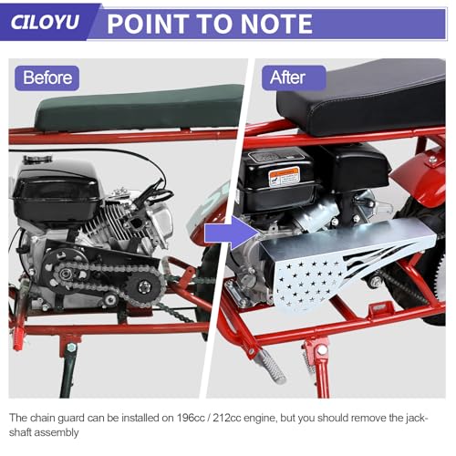 Image of Metal Mini Bike Clutch Cover Chain Guard Replacement for Predator 212 224cc 196cc GX160 Engine Coleman CT200U CT200U-EX BT200X Baja MB200 Doodlebug DB30 CT100U CC100X Motovox Mbx10 Mbx11 Parts