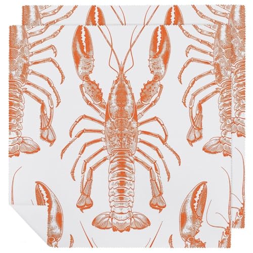Servilletas de Tela con Diseño Floral Naranja 2 PCS miniatura 1