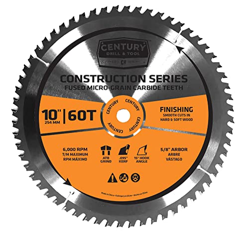 Image of Century Drill & Tool 13292 Circular Saw Blade Set, 10 inch, 40T & 60T | Set includes 40T combination blade and 60T, General construction grade miter saw blade