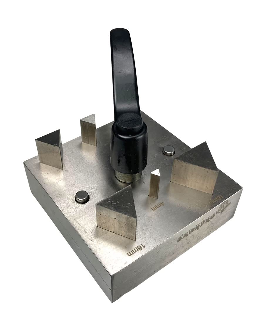 BENCH WIZARD 6 Piece Premium Triangle Disc Cutter | Includes Sizes 4mm, 8mm 10mm, 12mm, 16mm, 18mm | Clamping Mechanism with Lever | Great for Soft Metals Up to 18 Gauge