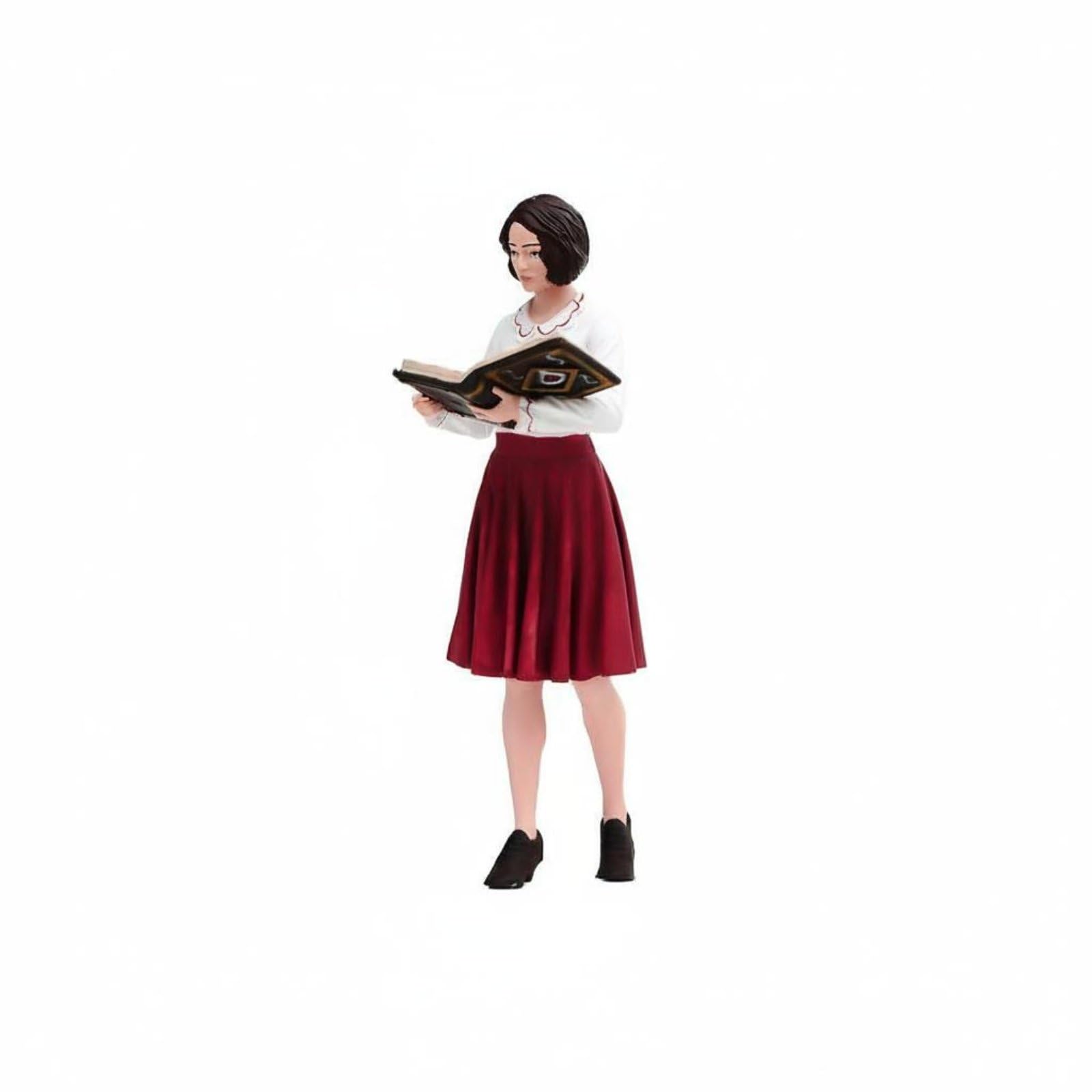 MagiDeal Figurina Miniatura Dipinta Bibliotecaria Resina Personaggio Insegnante Accessorio Diorama Scena Lettura Realistica Adatta per Collezione Fotografia, Modello 1-18 Dipinto