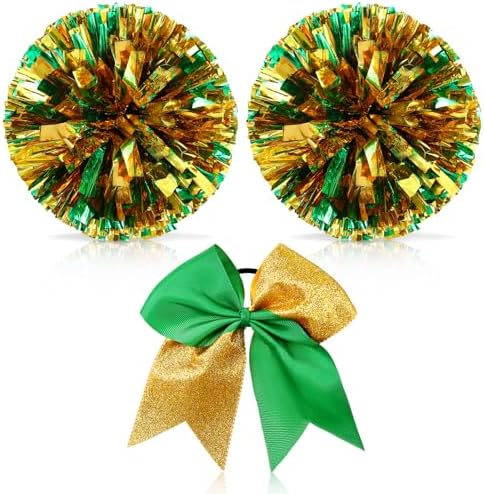 Hanaive 12 Inch Cheerleading Pom Poms and Large Cheerleader Hair ...