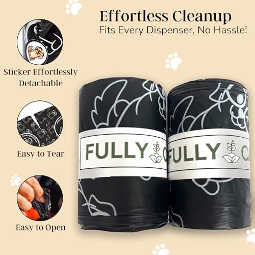 Image of Dog Poop Bags Rolls - 100% Leak Proof Biodegradable Poop Bags for Dogs - Fully Compostable Pet Waste Bags - Black Refill Rolls for Dogs /Pets Waste - Unscented - 200 Count