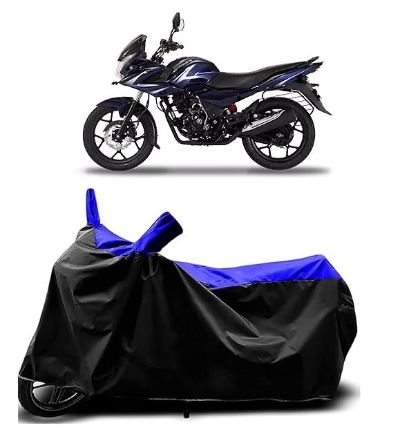 Willton™ - Bajaj Discover 150 f Bike Cover with Water Resistant and Dust Proof Premium Polyester_Large Size Fabric (Blue LINE) (B09NQK8KB5) Amazon Price History, Amazon Price Tracker