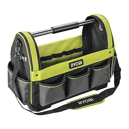 RYOBI - Cesto porta attrezzi 38L (47 x 20 x 36 cm) - CapacitĂ : 38L - Materiale borsa: poliestere 600 Denier - Materiale tasche: poliestere 1680 Denier