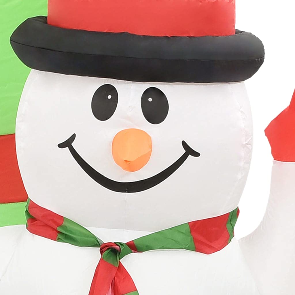 Aufblasbarer Weihnachtsmann und Schneemann Deko Bogen aus Textilgewebe 223cm Höhe mit LED Beleuchtung, selbstaufblasbar, wasserdicht, für Garten, Balkon, Terrasse und Innenbereich
