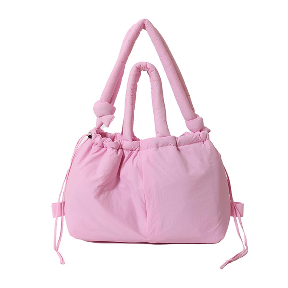 Fiorky Quilted Puffer Tote Bag Large Crossbody Shoulder Bag Puffer Tote Bag for Women Crossbody Bag Nylon Shoulder Handbag with Adjustable Strap Backpack Puffy Purse for Shopping Travel