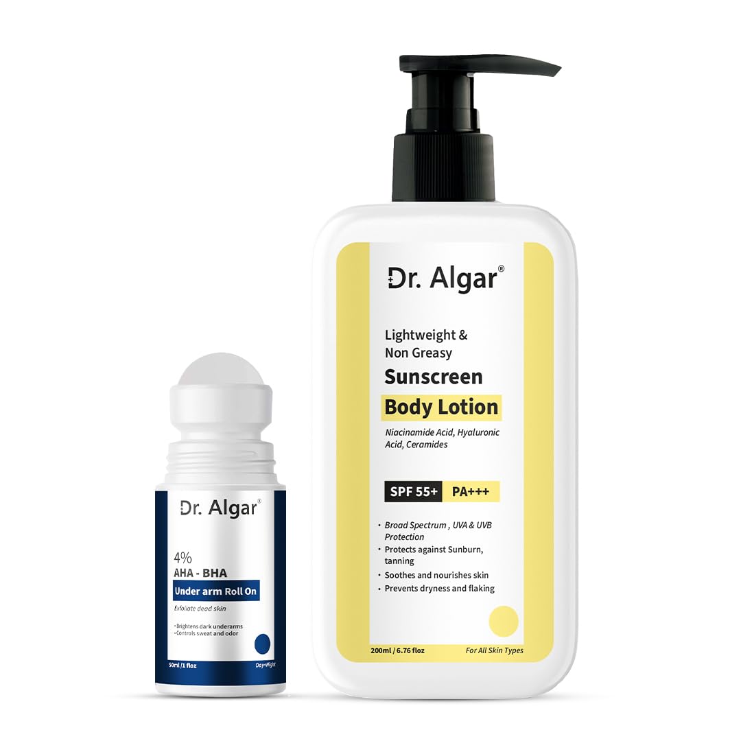 Underarm Roll On and Sunscreen Body Lotion Combo, Unisex Adult, 200g, 7x4x2 cm, Sun Protection for Underarm and Full Body