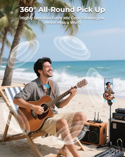 Image of GRENARO Mic for YouTube Wireless, Mini Wireless Microphone for Youtubers with 3-Level Al Noise Cancellation Mic Wireless, AI Voice Changer, 164FT Range, 30H Battery (Dual Channel Android Version)