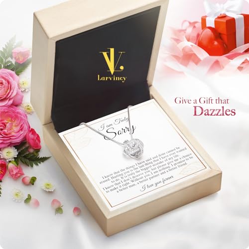 Larvincy I Love You I'm Sorry Gifts For Her, Apology Gift For Her - Wife, Girlfriend, Soulmate - Forgive Me Necklace With Heartfelt Message In A Stunning Box, Let's Start Over Love Necklace Present2