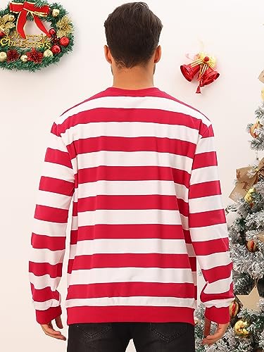 Lars Amadeus Striped Sweatshirt for Men's Crew Neck Long Sleeves Pullover Color Block Sweatshirts3