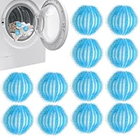 CNMTCCO Fusselbälle Waschmaschine,12 Stück Fusselball für Waschmaschine mit Wiederverwendbar, Entfernt Tierhaare, Fusseln und Flusen, für Waschmaschine und Trockner(Blau)
