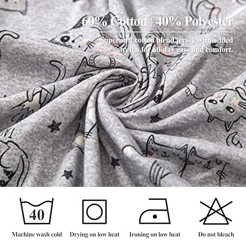 Image of PNAEONG Women Pajama Set Sleepwear Tops with Capri Pants Casual and Fun Prints Pajama Sets