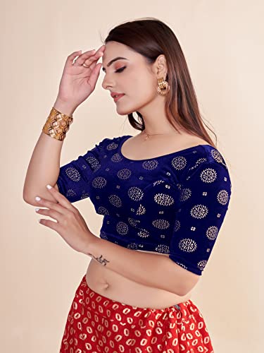 Image of Round Neck Solid Black Color Half Sleeve Blouse