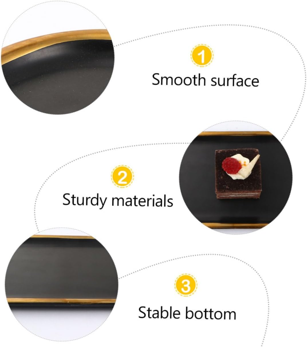 SOIMISS 1pc Elegant Black Jewelry Display Tray Versatile Dessert and Sushi Plate Refined Nordic Style for Dresser Vanity and Home Decor