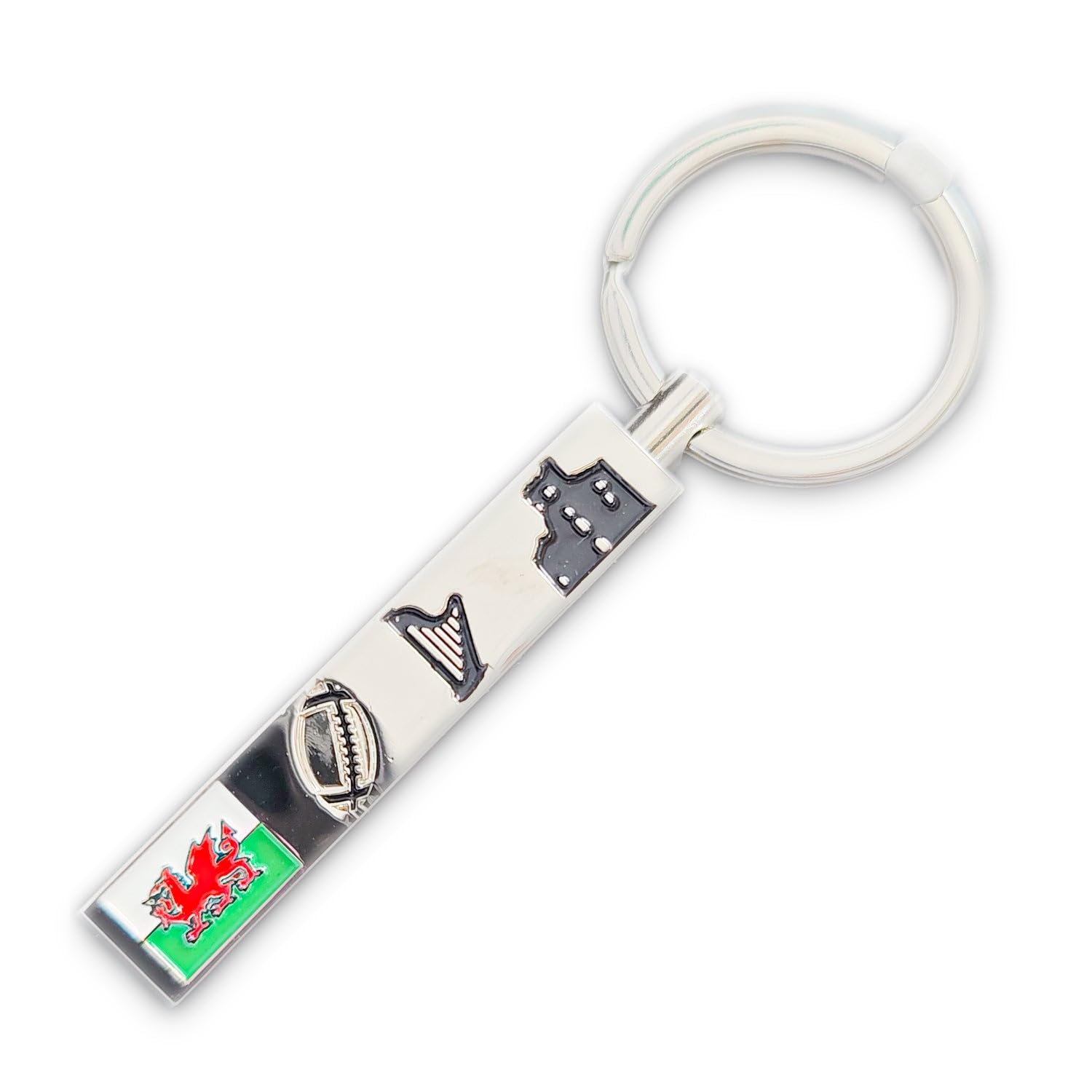 Manav Welsh Souvenir Keyrings Wales Charm Bottle Opener Round Glitter Keyring Dragon Daffodil Rugby Sheep Cymru Flag (Wales Rugby Mini Bottle Opener Keyring)