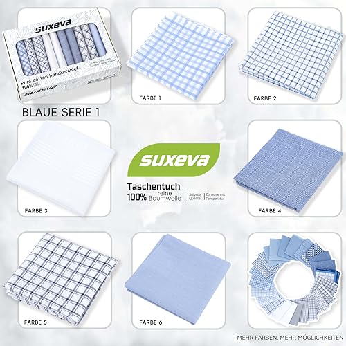Image of Men's 12pcs 100% Cotton Checkered Handkerchiefs Gift Box, 15.75 Inch Soft Breathable Absorbent Large Pocket Squares