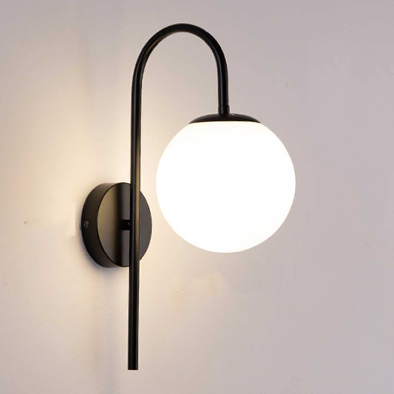 SXWNBIFH wall lamp Wall Sconces, 12w Modern Industrial Gooseneck Wall Lamp, Brushed Brass Wall Mounted Lighting Individualized Creative Corridor Porch Lamps, Watery Gold (Color : Milky White Black, S