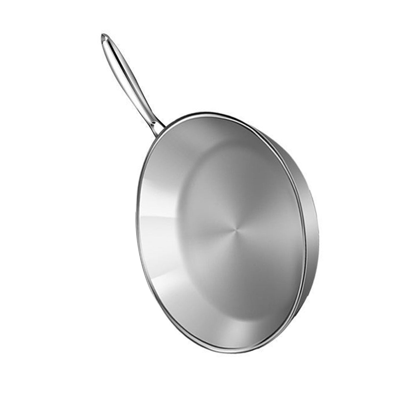 Nikou Sartén de acero inoxidable 316, revestimiento antiadherente, ideal para filetes, huevos, panqueques, cocina casera, 28 cm, resistente, color plateado