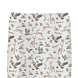 Wild Animals Hunting Baby Changing Pad Covers for Girls Boys Mallard Duck Deer Leaves Fitted Change Table Pad Covers Mats Country Hunters Soft Diaper Change Table Sheets 32''×16''
