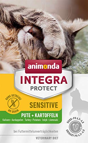 animonda Integra Protect Katze Sensitive, Diät Katzenfutter, Nassfutter bei Futtermittelallergie, mit Pute + Kartoffel, 6 x 100 g (Packung mit 2)