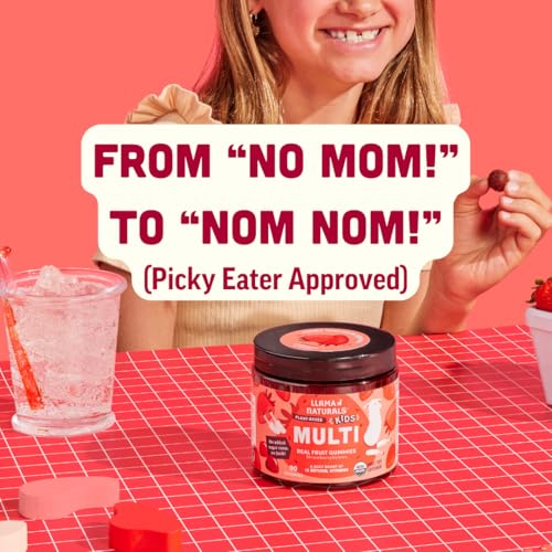 Llama Naturals Real Fruit Gummy Vitamins for Kids, No Added Sugar Cane, Beta Carotenes, Whole Food Multivitamin, Vegan Toddler Gummies, Plant Based, Organic, Chewable 90 ct (30-45 Days) Strawberry - Image 4