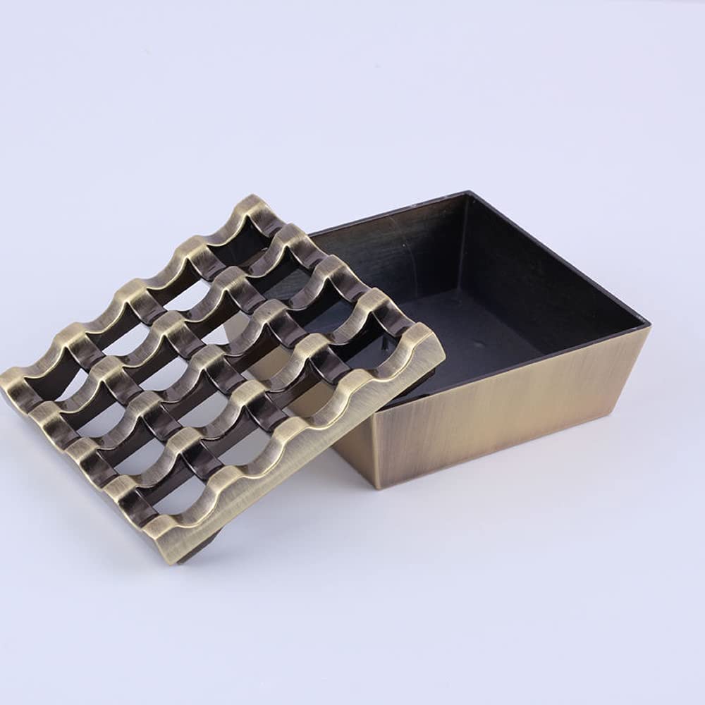 Creative metal 16 cendrier avec couvercle carré trou grand vintage bronze vert,cendrier dépoli
