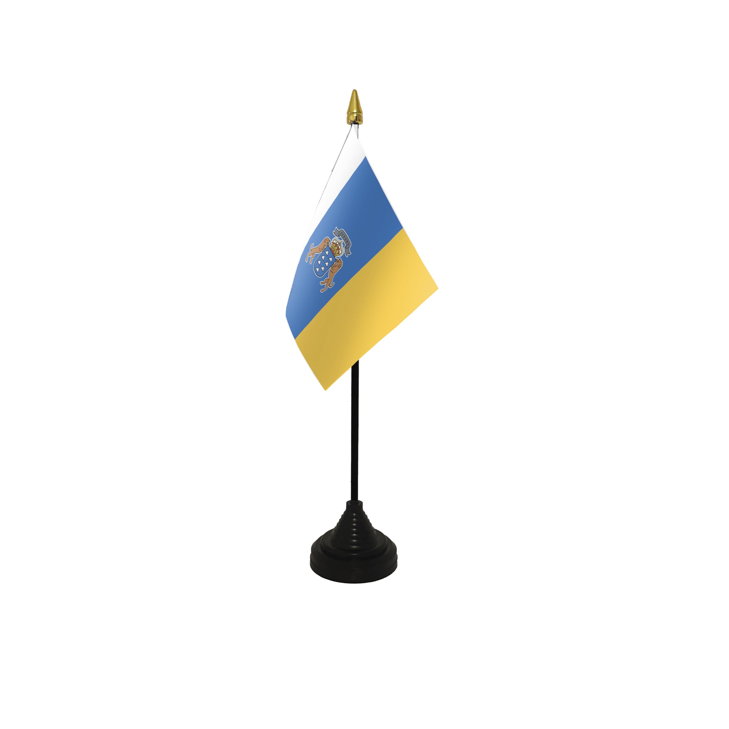 Flagtex Canary Islands Small Table Flag With Black Base