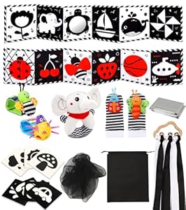 Perbabe Kontrastbuch Baby Spielzeug Set, 31 PCS