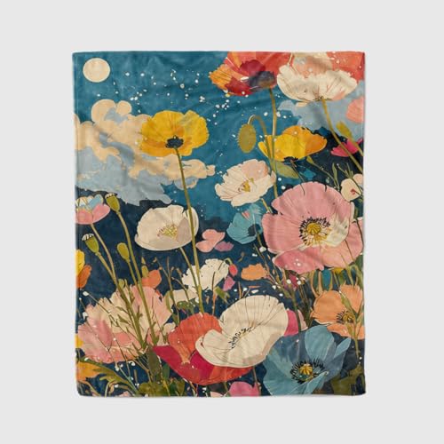 Couverture microfibre extra fleurs plaid polaire fluffy 100x130cm aux finitions soignées - 3