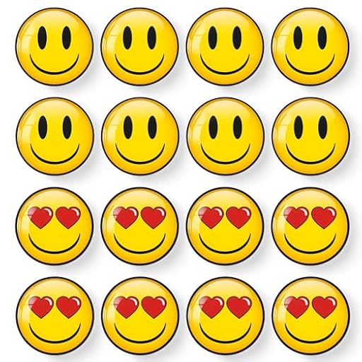 MORCART 16 imanes de emoji con cara sonriente para nevera, decoración para taquillas, pizarras blancas, pizarras magnéticas decorativas, armarios, aulas, oficinas | Ya disponible en tu tienda friki favorita! En mundofriki.es!