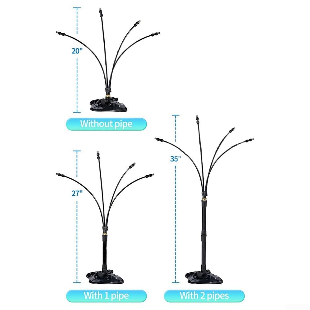 Brumisateurs pour terrasse extérieure, système de refroidissement par brumisation, kit de tuyau d'arrosage portable, hauteur et direction réglables pour jardin, piscine, bronzage cool pour enfants et