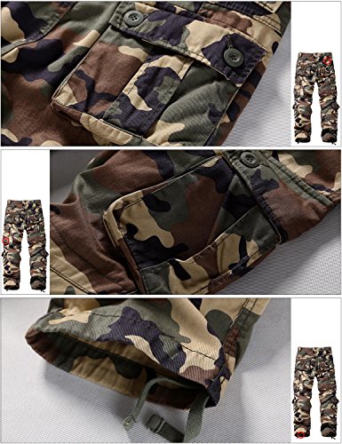 Image of Match Men's Wild Retro Multi-Pockets Utility Casual Cotton Cargo Trousers #3357