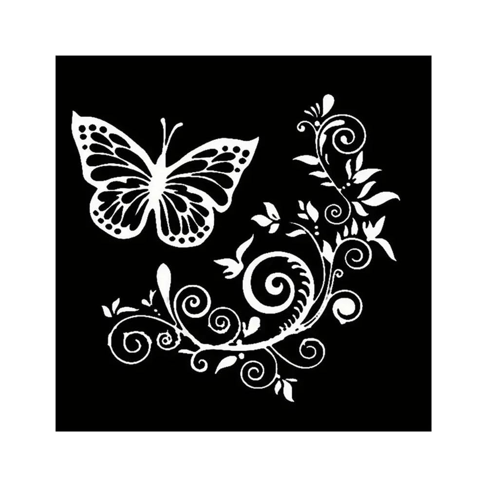 Car Stickers Only Butterfly Flower Car Sticker Reflective Vinyl Decal(White)