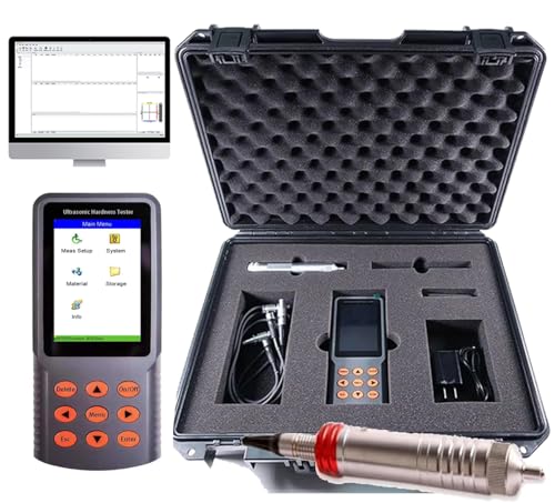 VTSYIQI Digital Ultrasonic Hardness Tester Durometer with Test Force 9.8N ASTM Standard Maximum Test Surface Roughness Ra<3.2?m Scale HV HRC HRA HRB HBW for Thin-Walled Tooth Flanks Pipeline