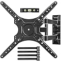 EZISE Full-Motion TV Wall Mount for Most 26-55 Inch TVs, Articulating TV Mount with Swivel & Tilt, Universal Corner Bracket with Extension Arm, Space Saving Design, Max VESA 400x400mm Up to 86lbs
