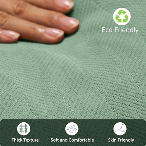 ZWJD Dusty Green Pillow Covers 12x20 Set of 2 Chenille Throw Pillow Covers with Elegant Design Soft and Luxurious Decorative Throw Pillows for Couch, Bed, and Home Decor